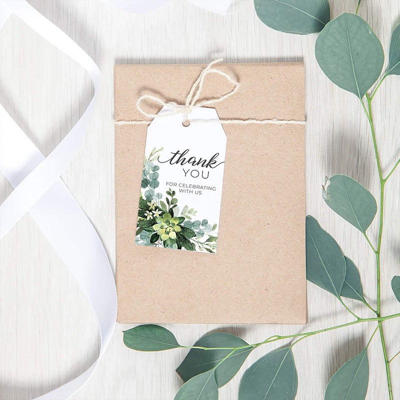 Canopy Street 100 Lush Greenery Favor Thank You Tags/Thank You for Celebrating with us Wedding Favors - Image 4